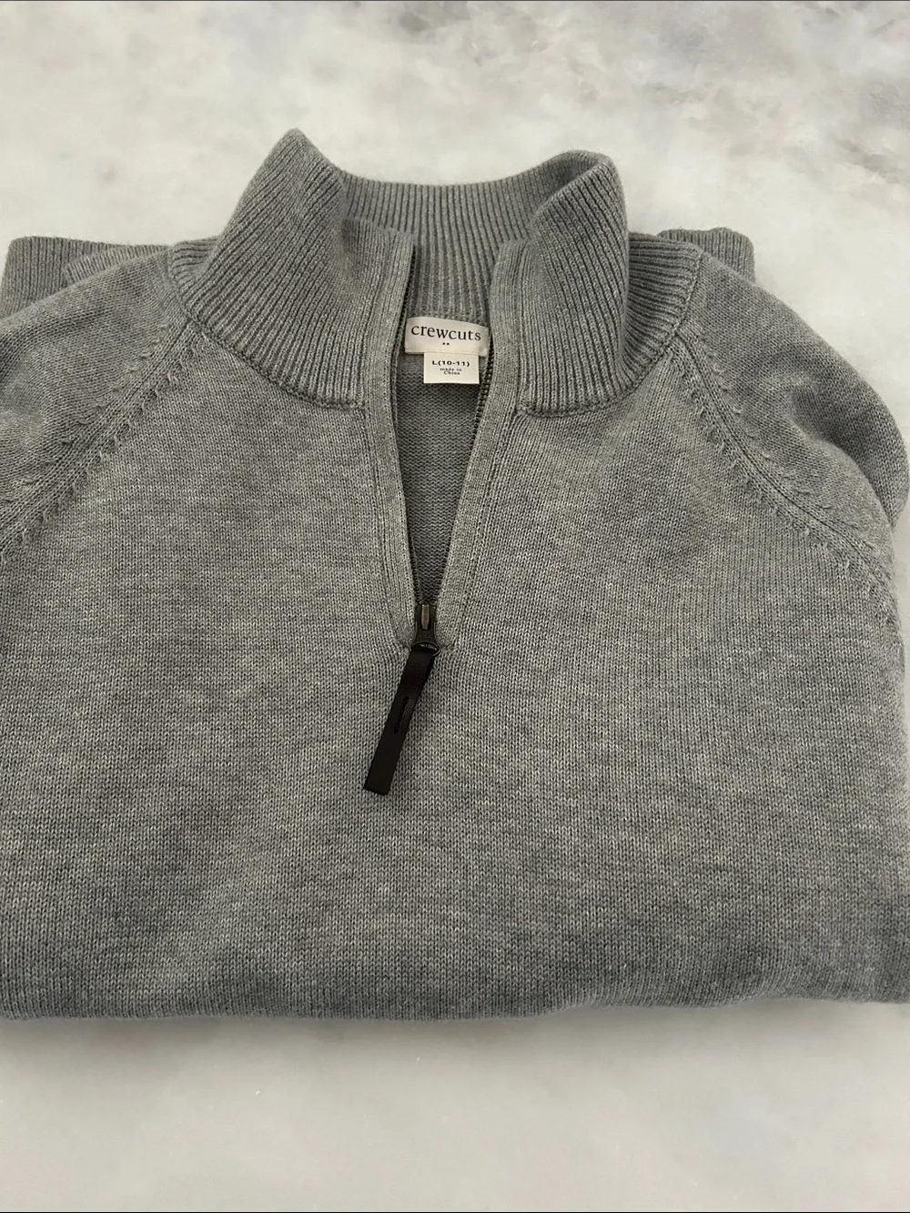 Crewcuts Gray Half-Zip Mock Neck Sweater